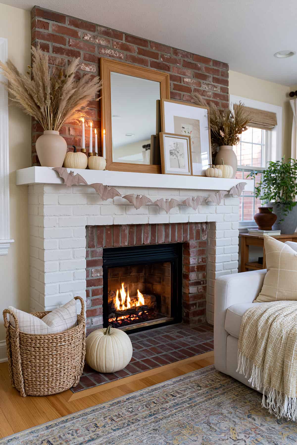 Neutral Halloween Mantel