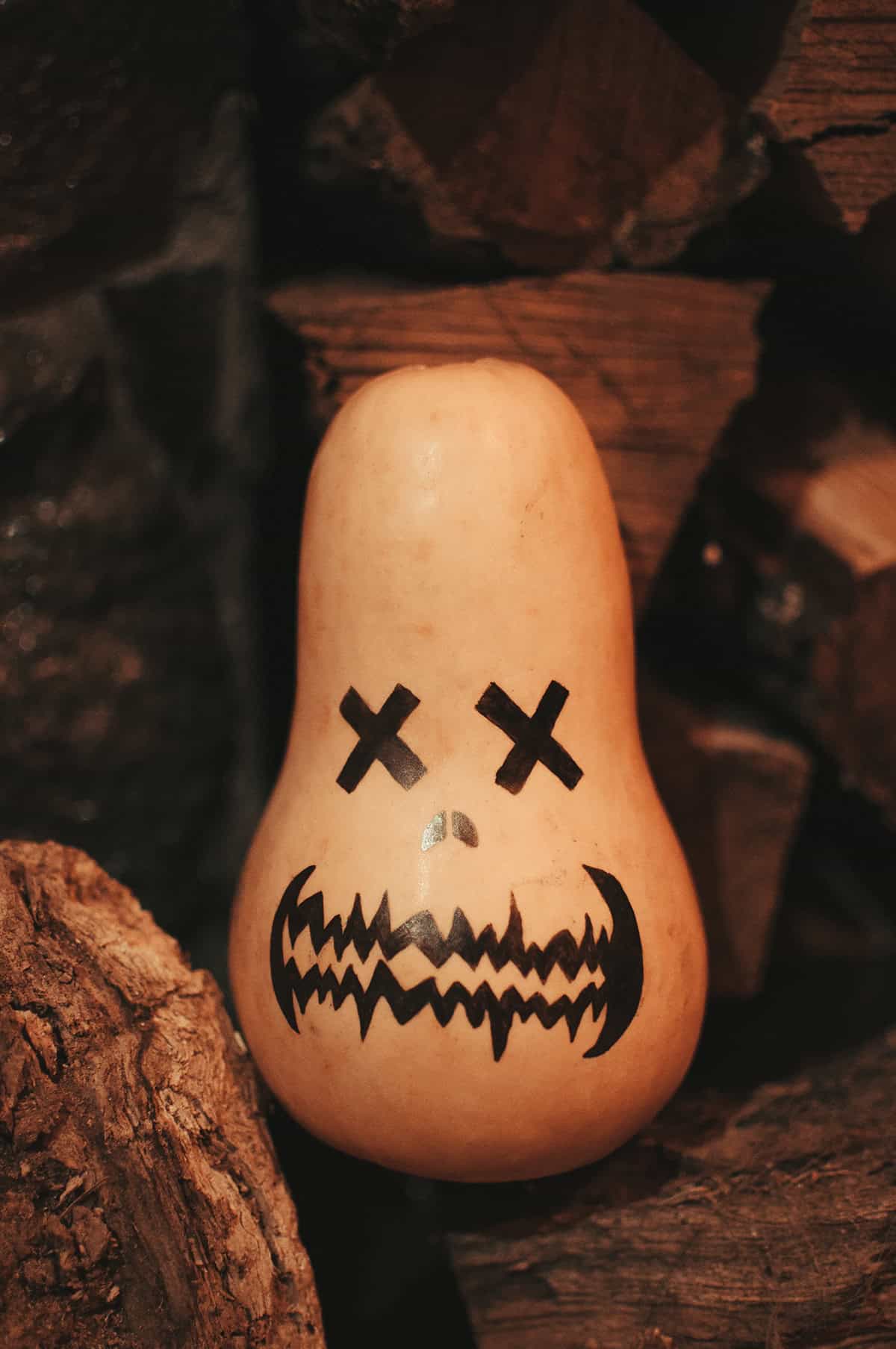 Scary Squash Face Pumpkin