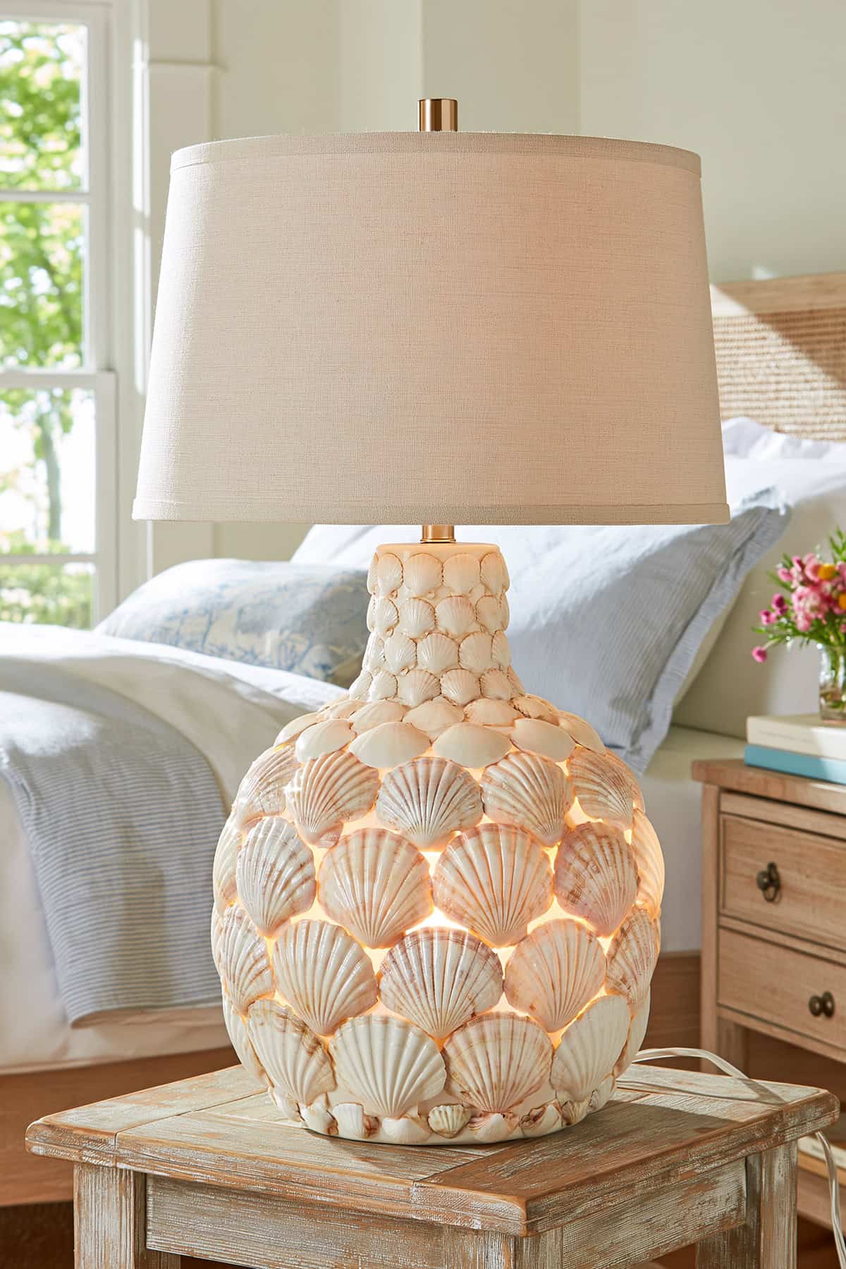 Seashell Covered Table Lamp