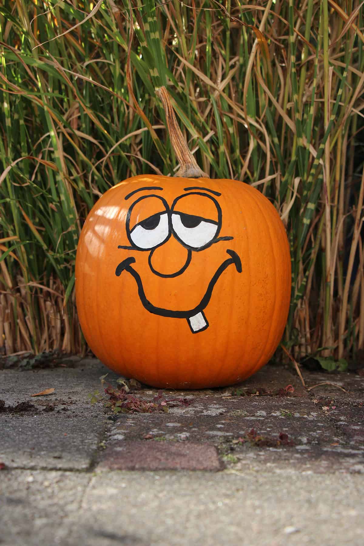 Sleepy Cartoon Face Pumpkin