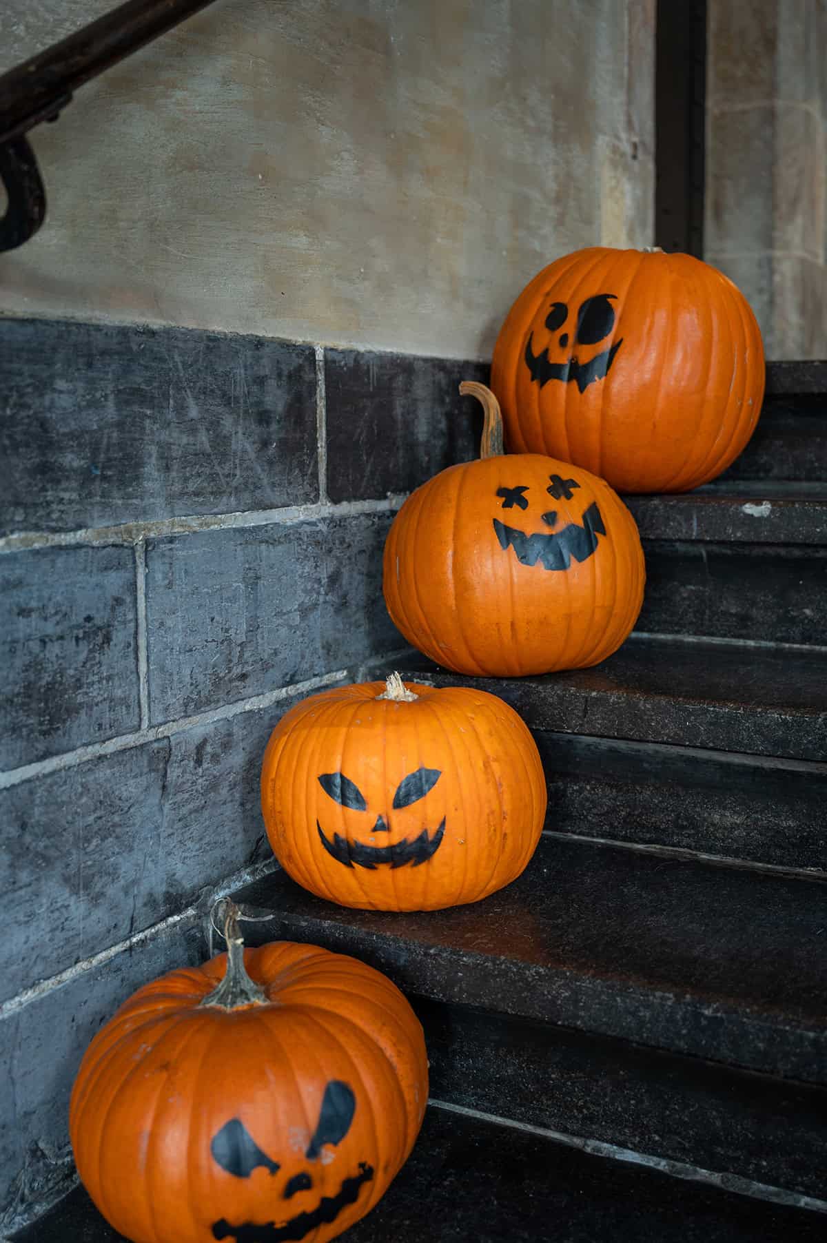 Spooky Staircase Pumpkin Faces