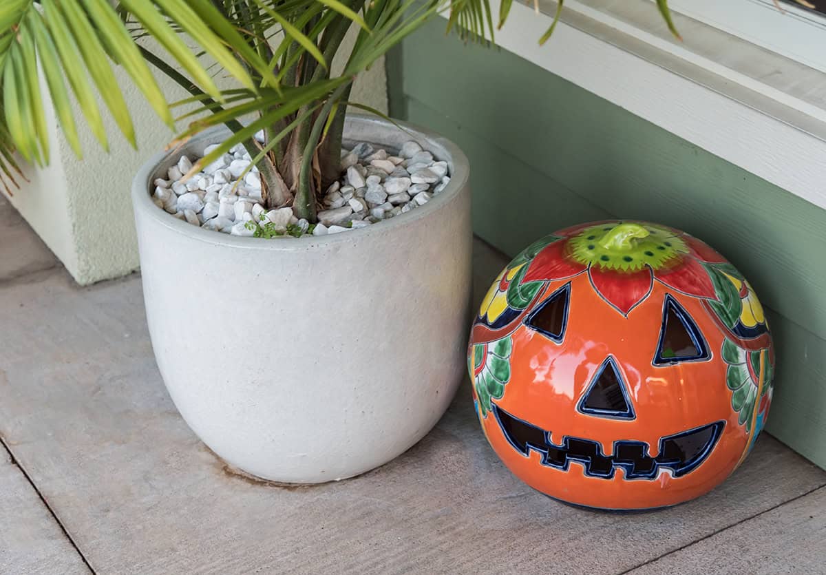 Talavera Inspired Ceramic Pumpkin
