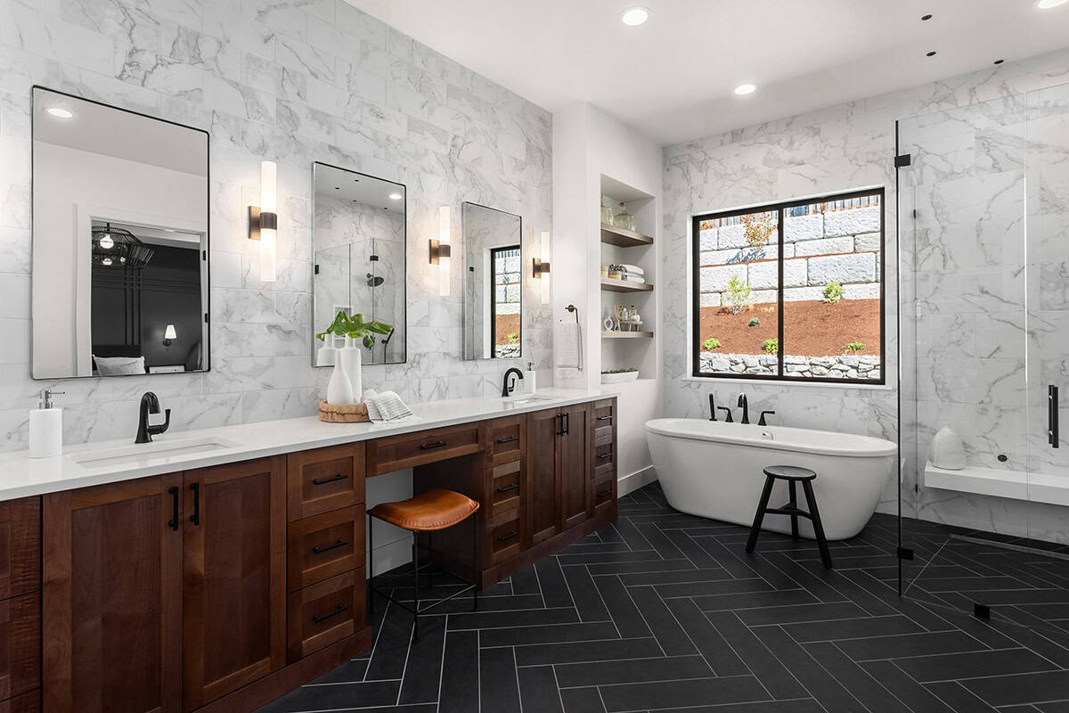 Three Mirror Double Vanity Design