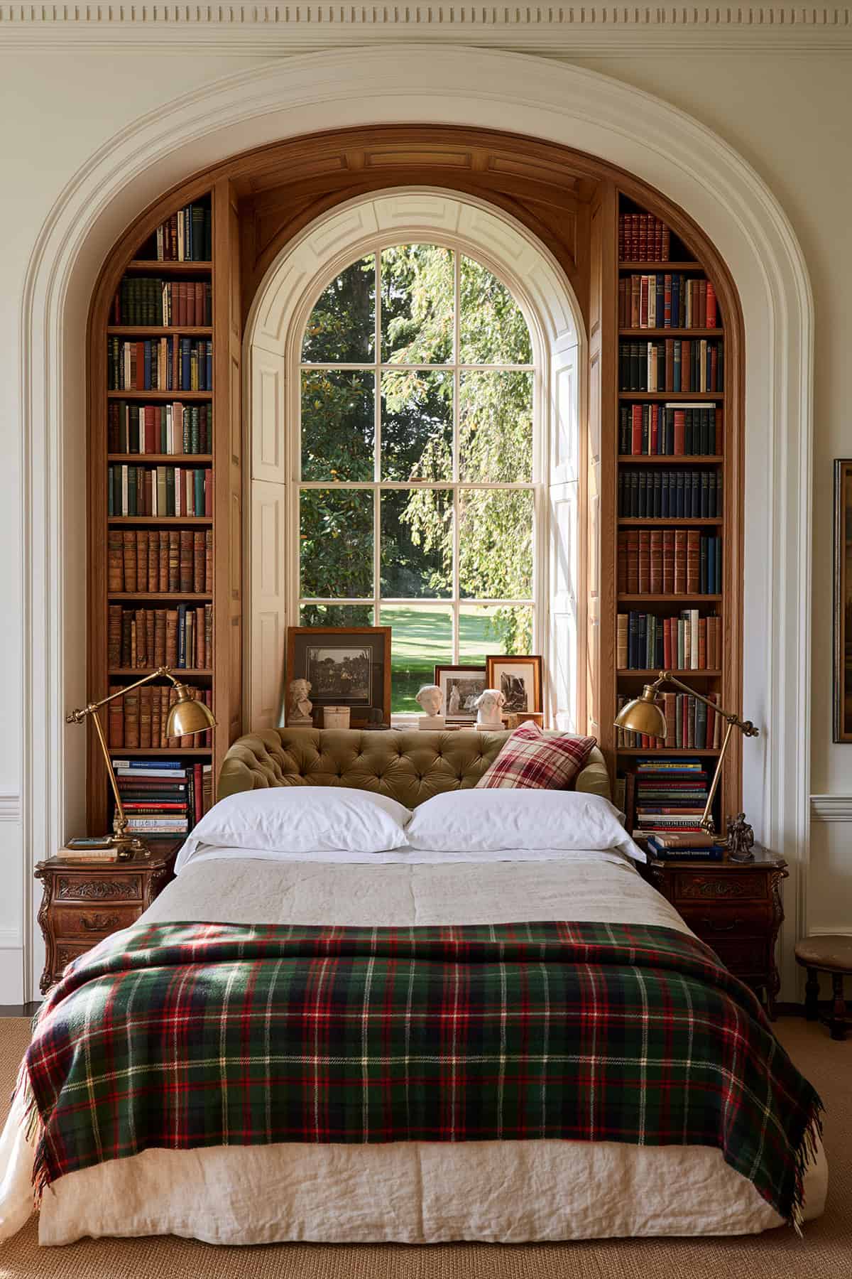 Traditional Bedroom With A Library Alcove
