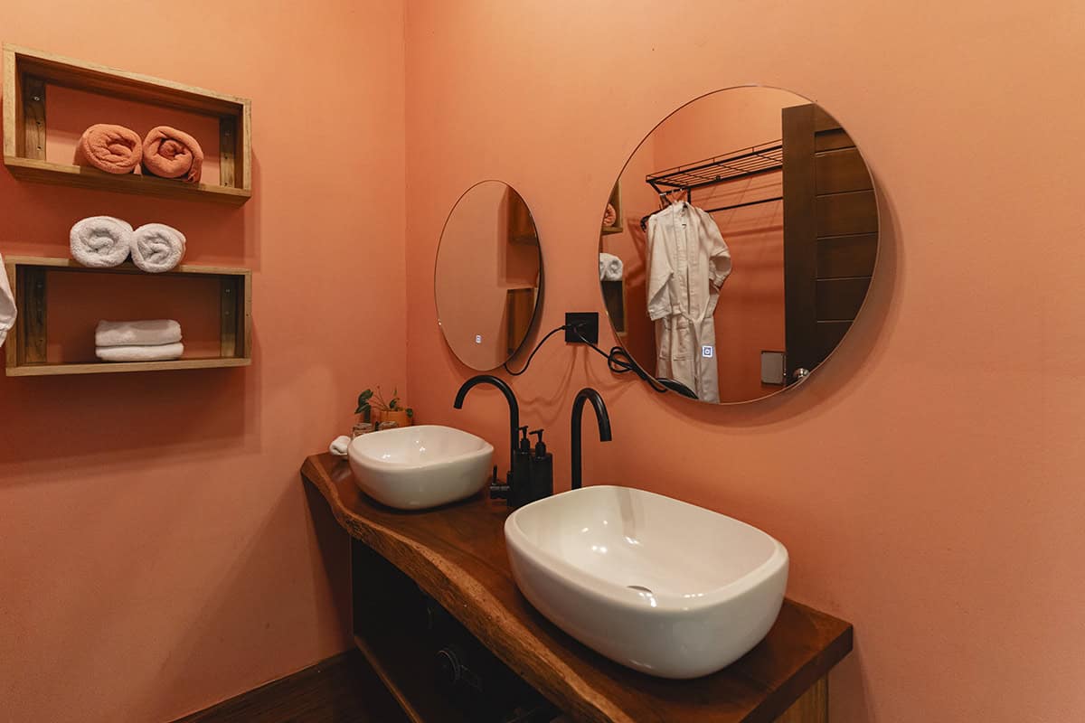 Vessel Sink Vanity With Live Edge Wood