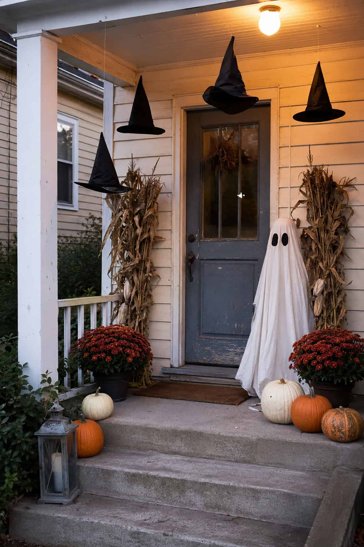 Witch Hats And Ghost Porch Display