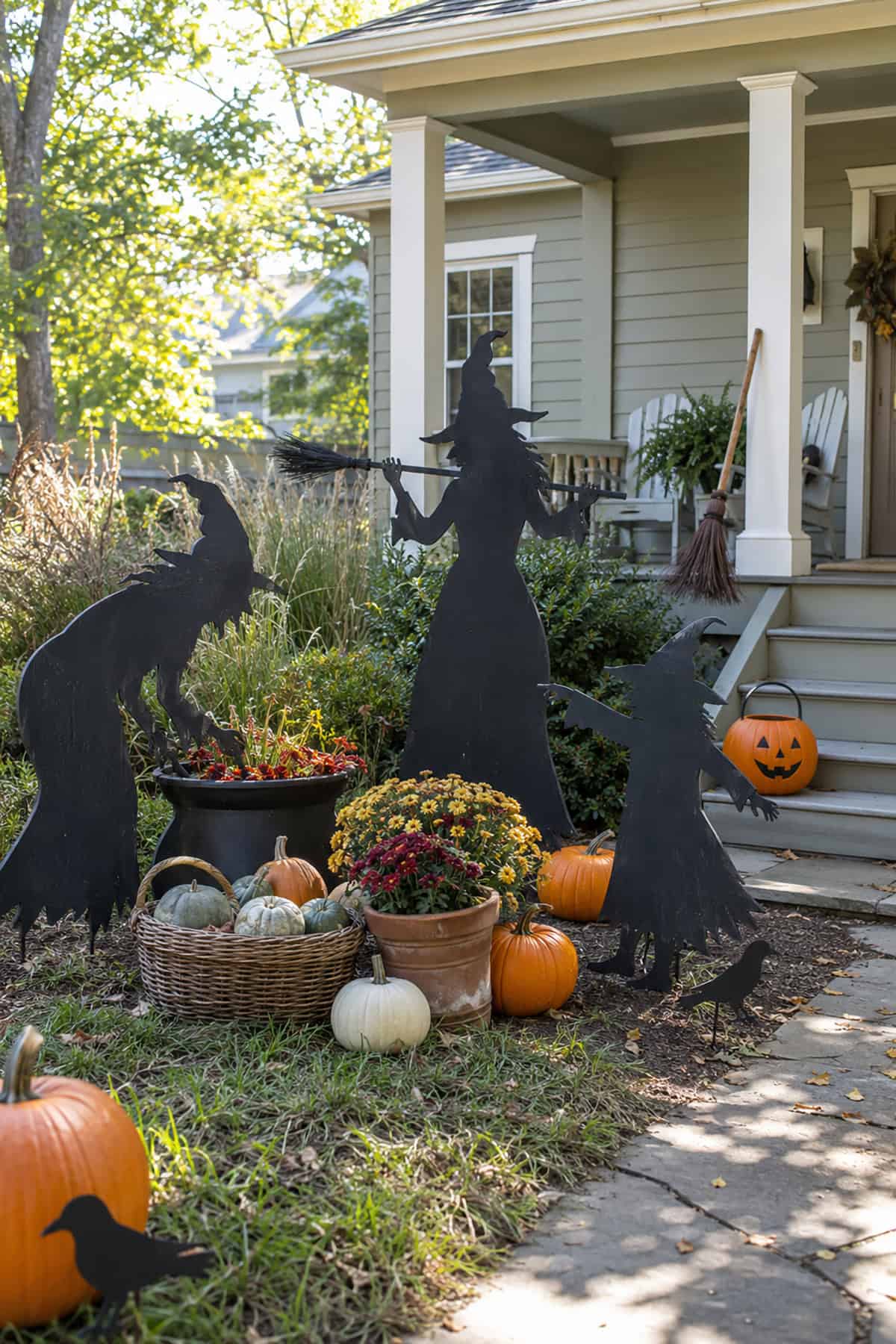Witch Silhouette Garden Display