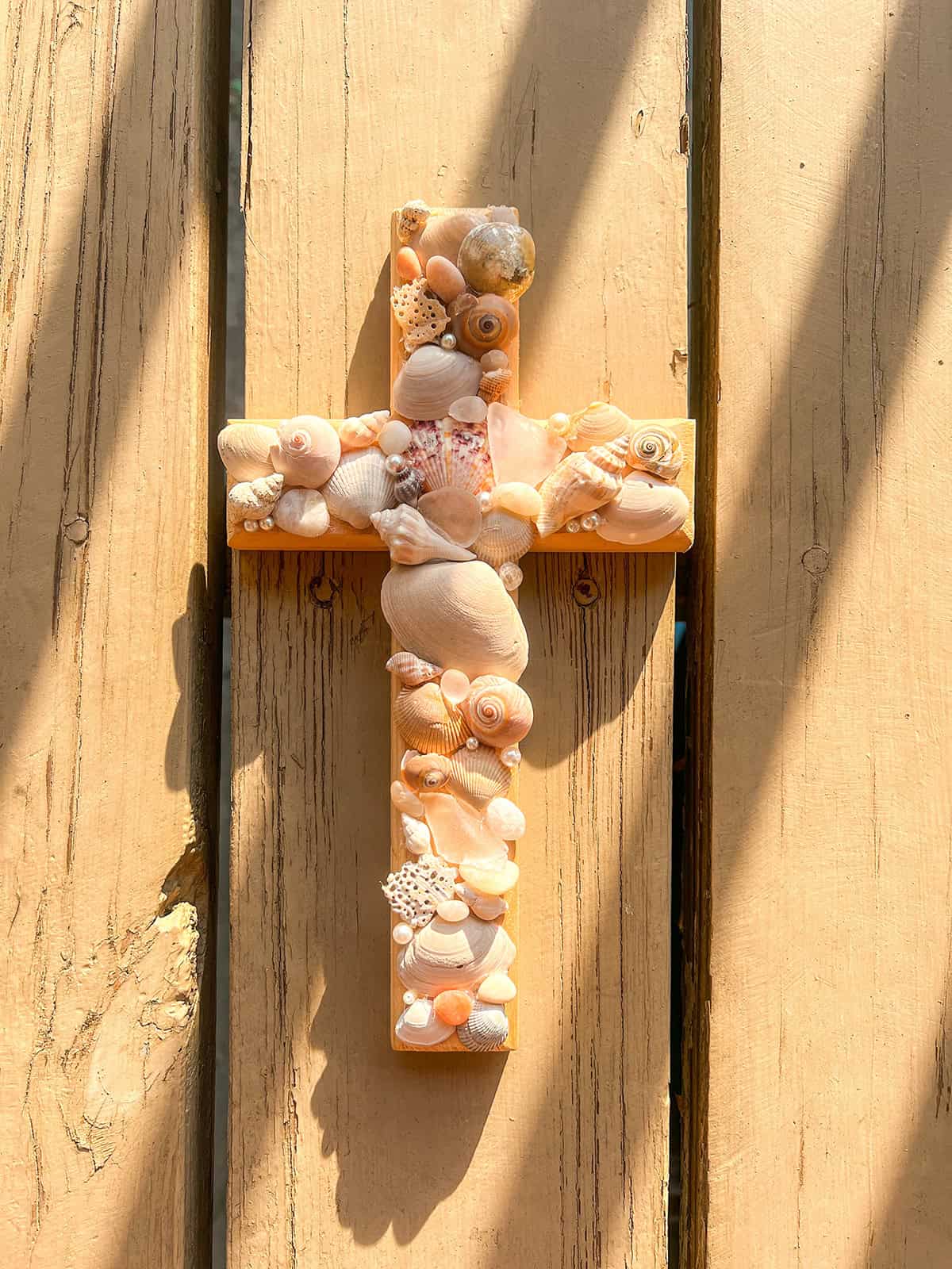 Wooden Cross With Seashells
