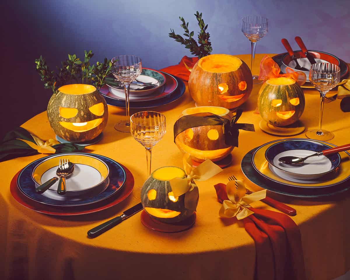 A Bright Orange Halloween Tablescape