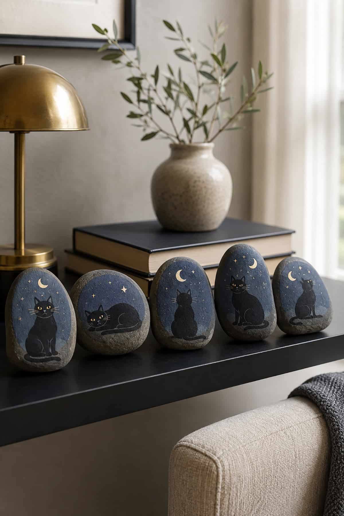 Black Cat Moon Rocks