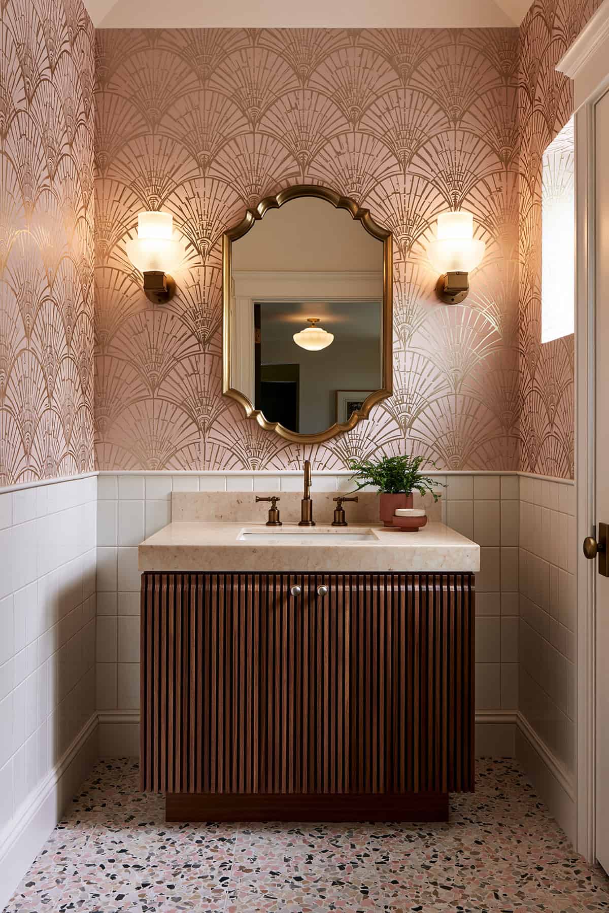 Blush Pink Art Deco Bathroom