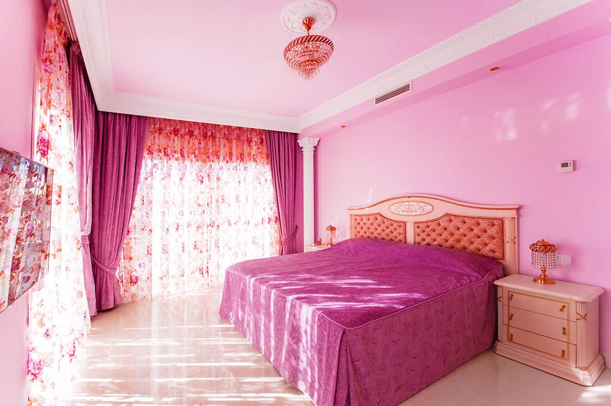 Bold Pink Glam Bedroom