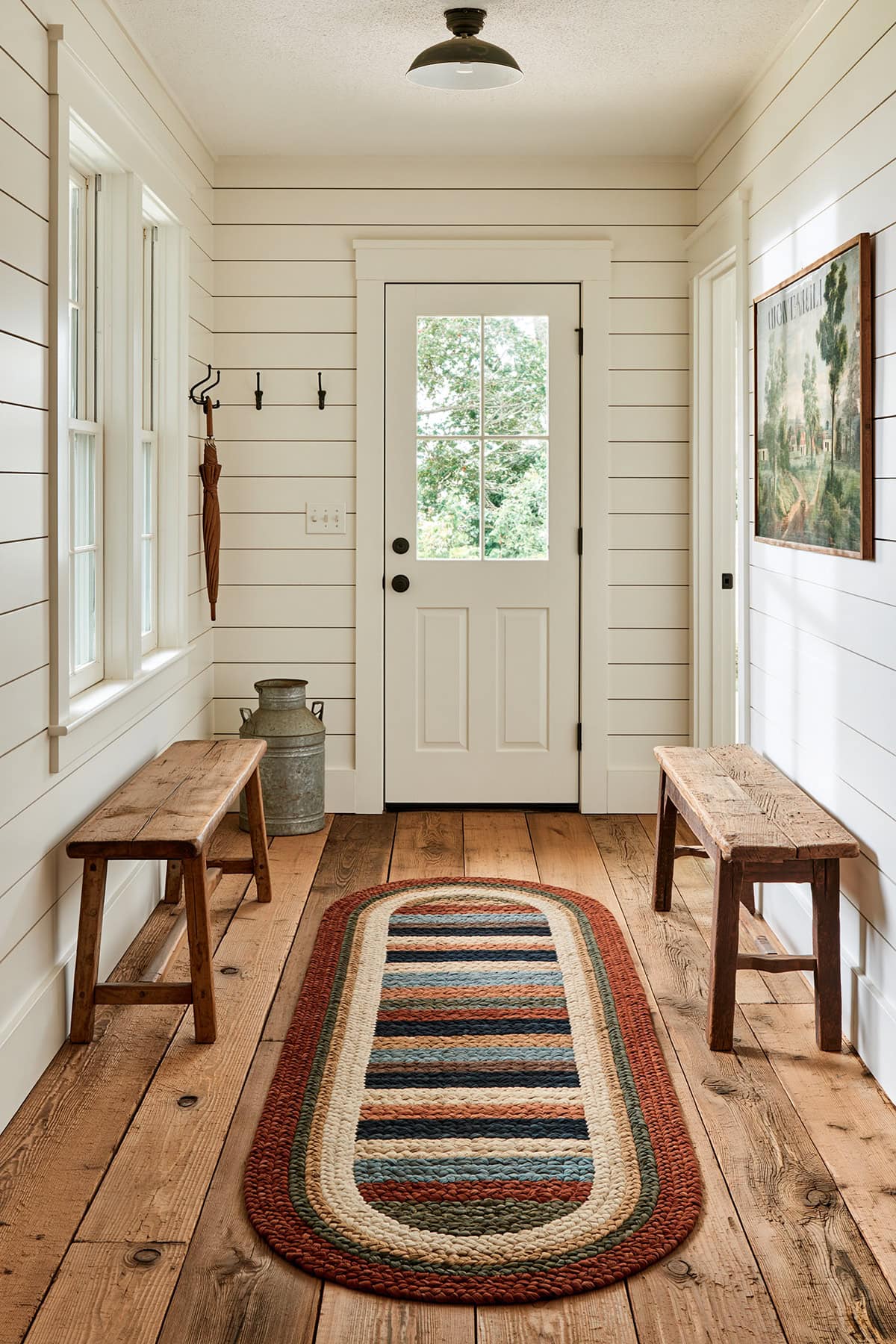 Braided Runner in a Rustic Farmhouse Hallway