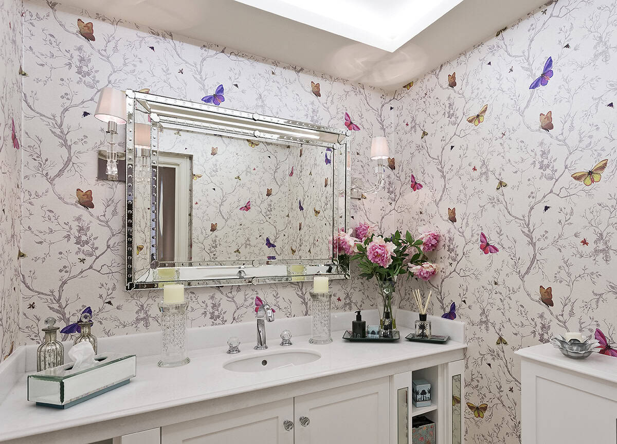Butterfly Garden Bathroom Wallpaper