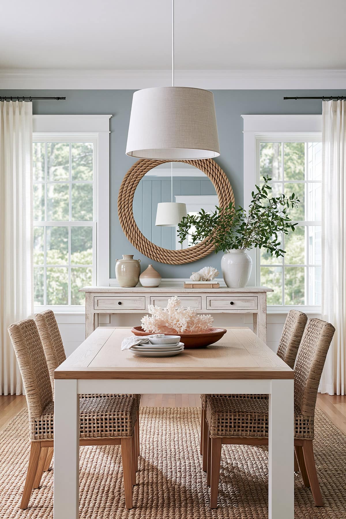 Coastal Rope Framed Dining Room Mirror