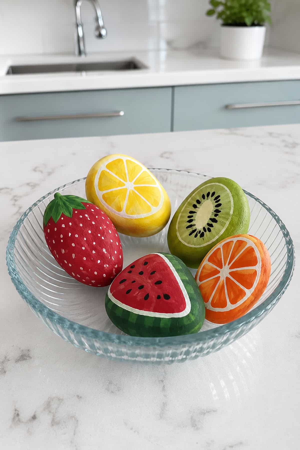 Colorful Fruit Painted Rocks