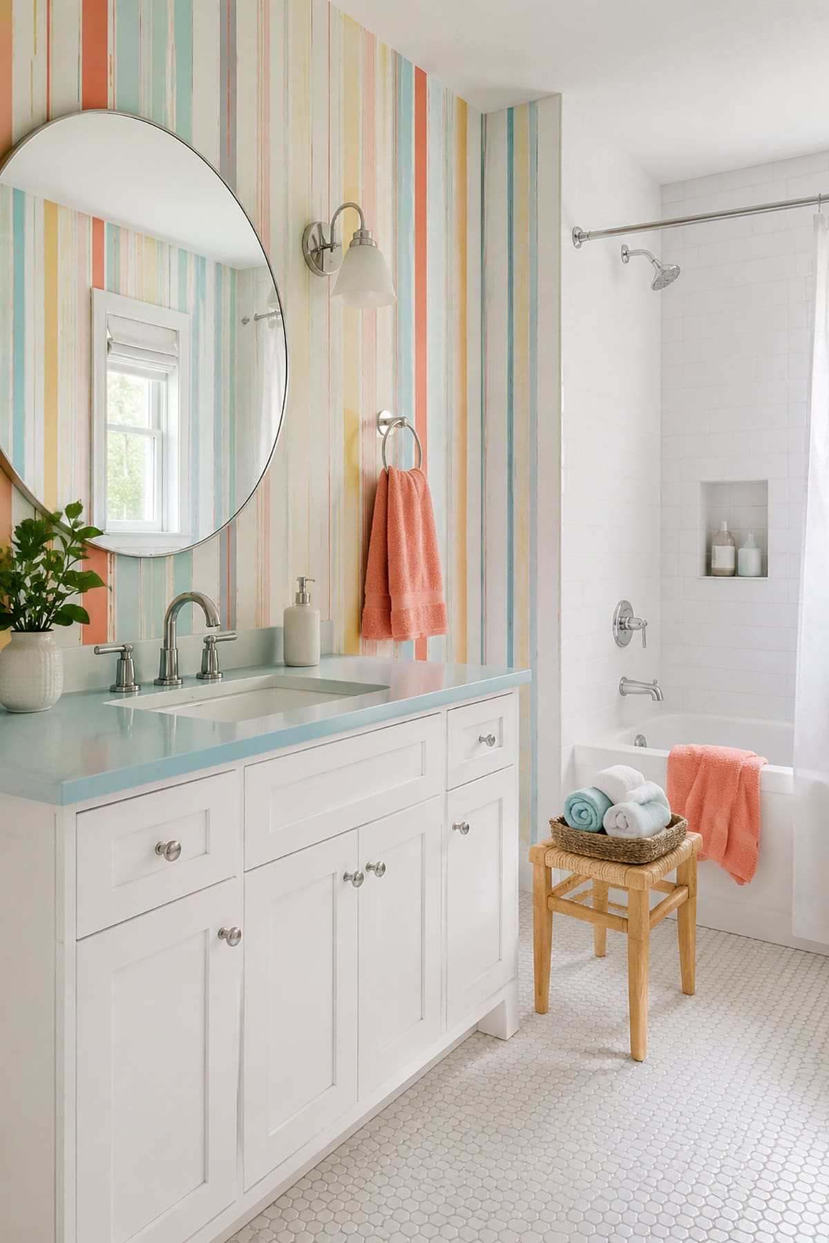 Colorful Striped Bathroom