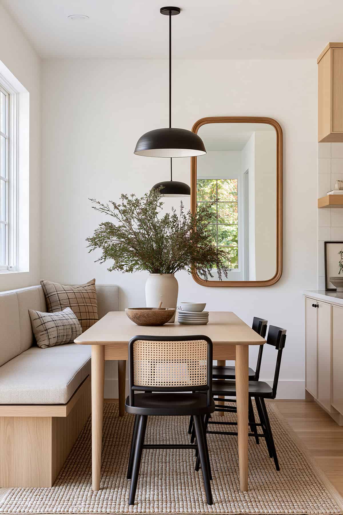 Corner Mirror for an Awkward Dining Layout