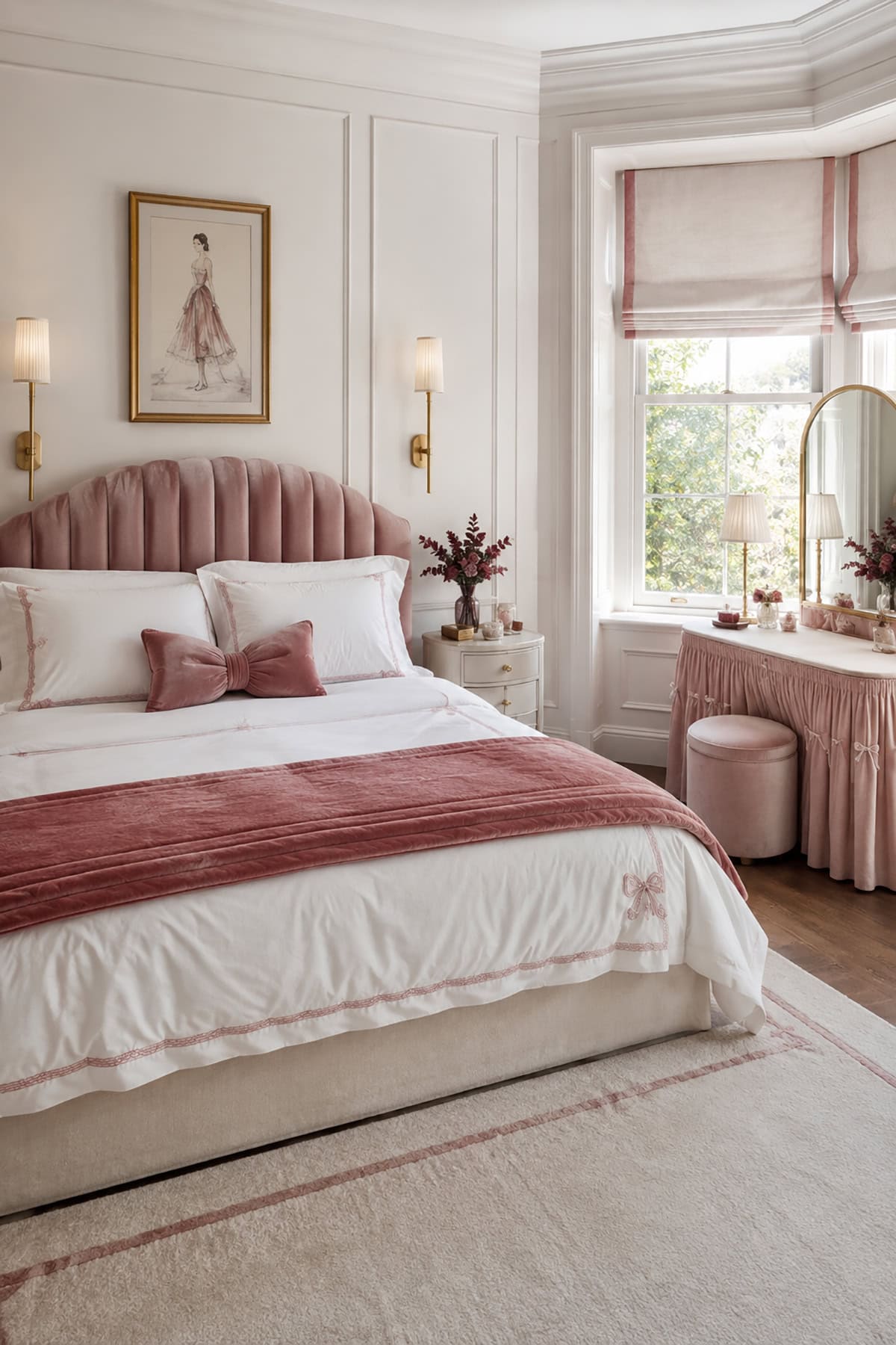 Elegant Bow Inspired Pink Bedroom