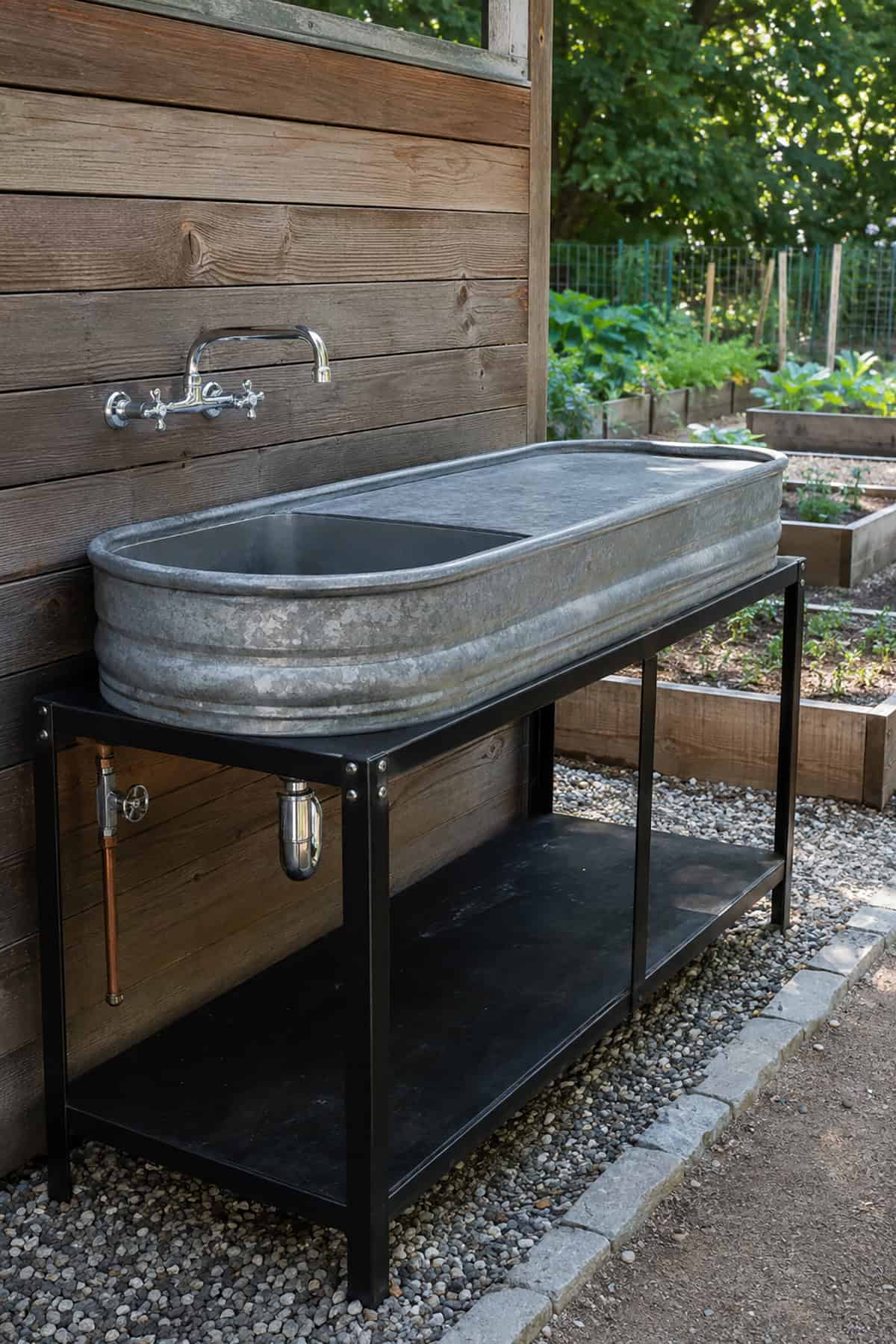 Galvanized Stock Tank Outdoor Sink