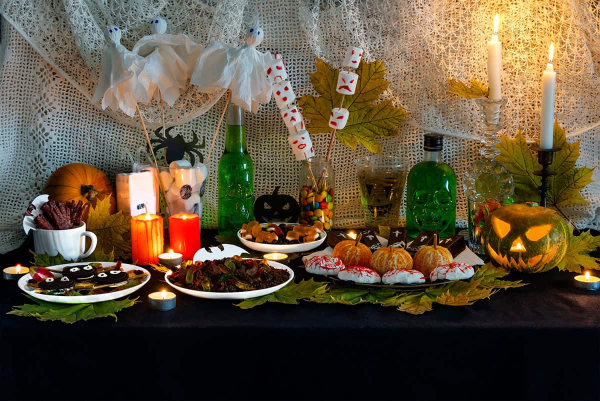 Ghost Skewers And Pumpkin Snacks