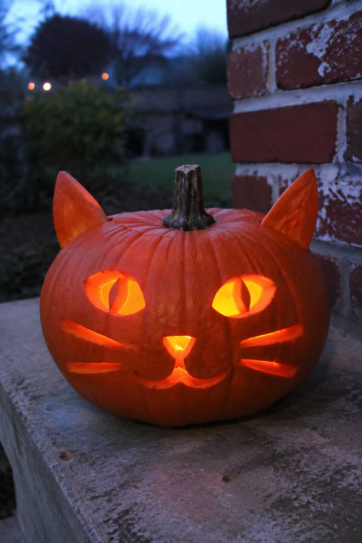 Glowing Cat Pumpkin Carving