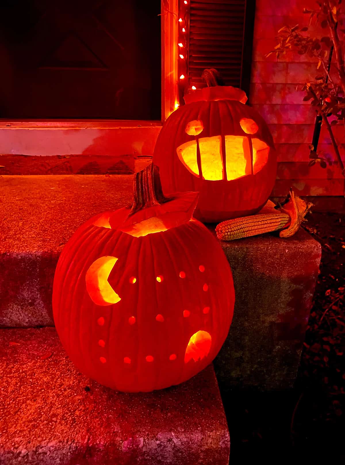 Glowing Moon And Monster Pumpkins