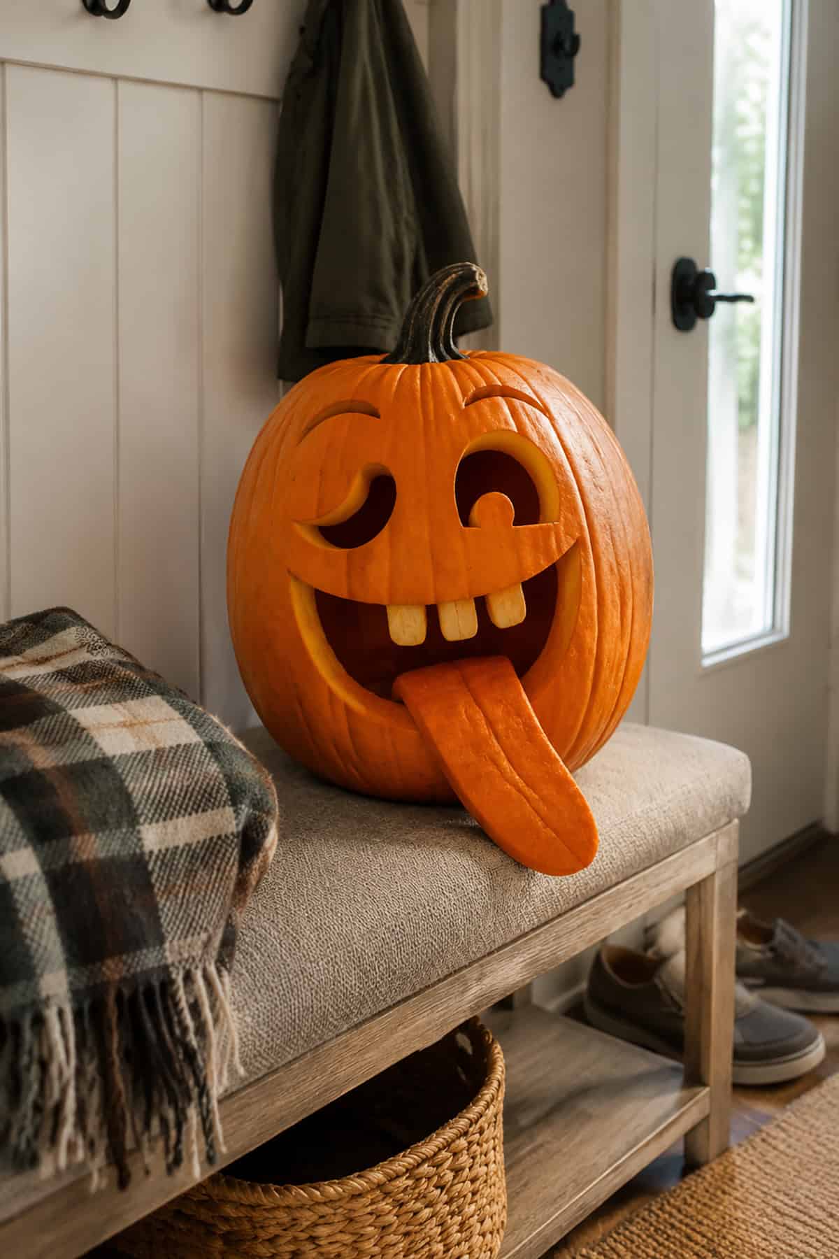 Goofy Tongue Out Pumpkin