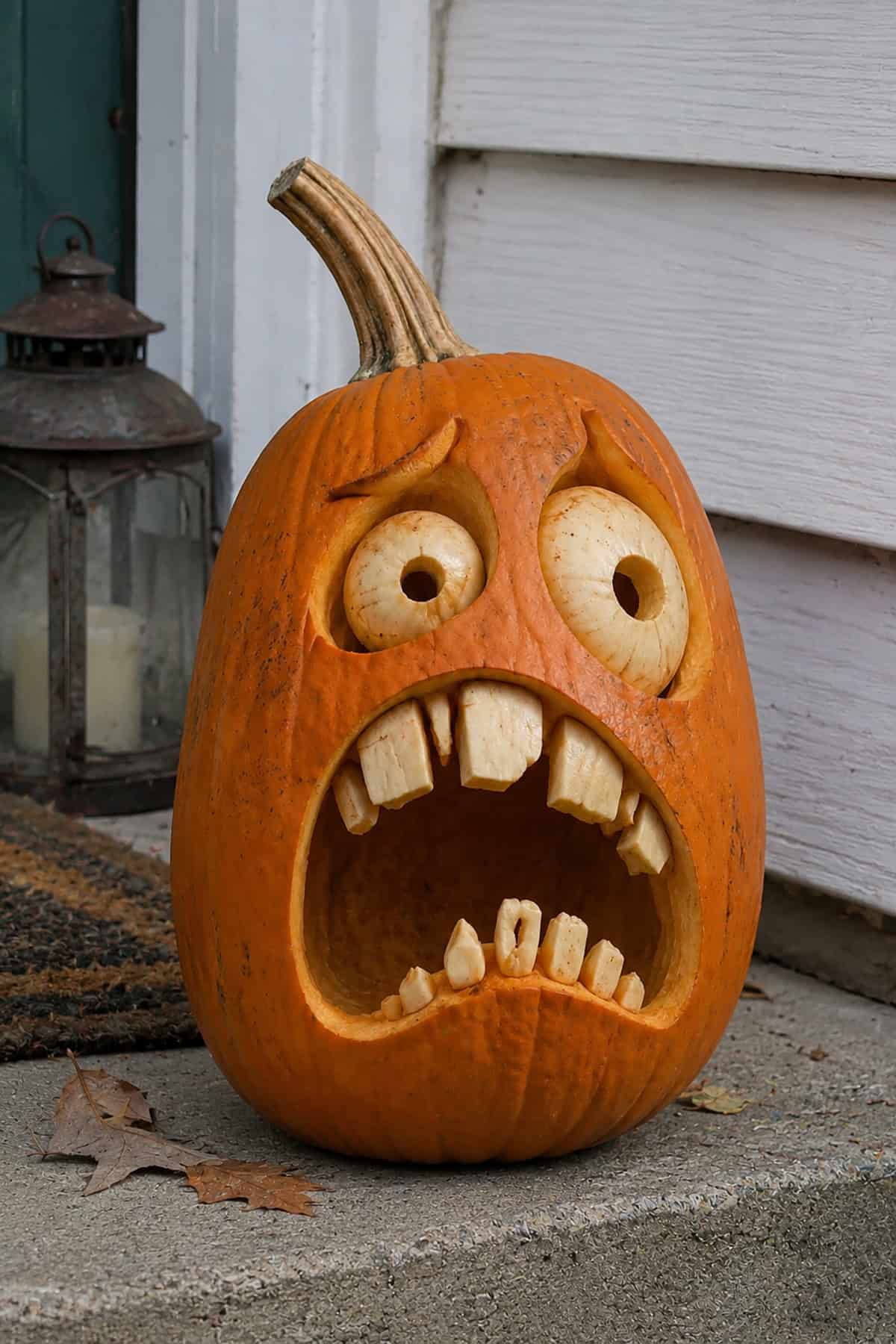Googly Eyed Monster Pumpkin Carving