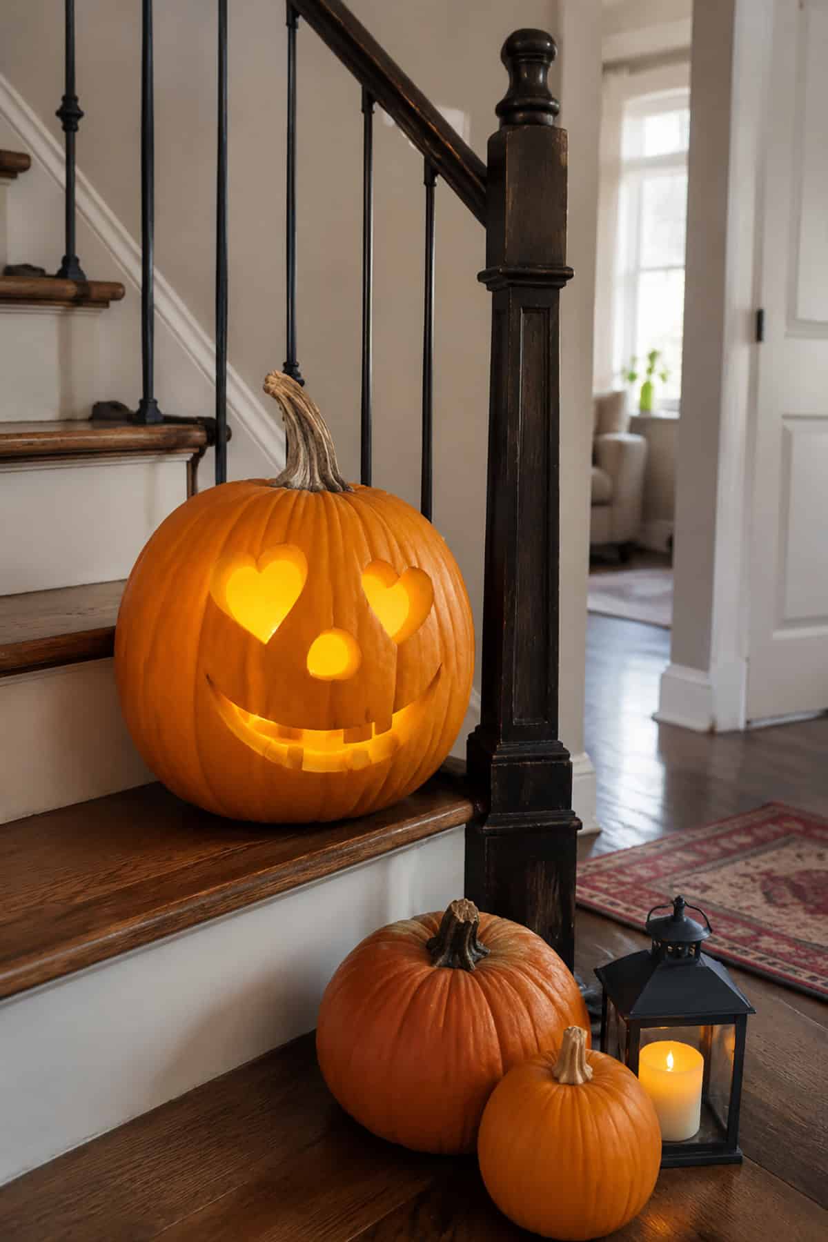 Heart Eyed Pumpkin Carving
