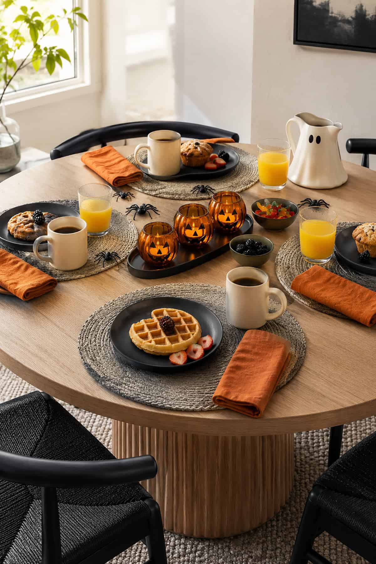 Jack O’ Lantern Halloween Brunch Table