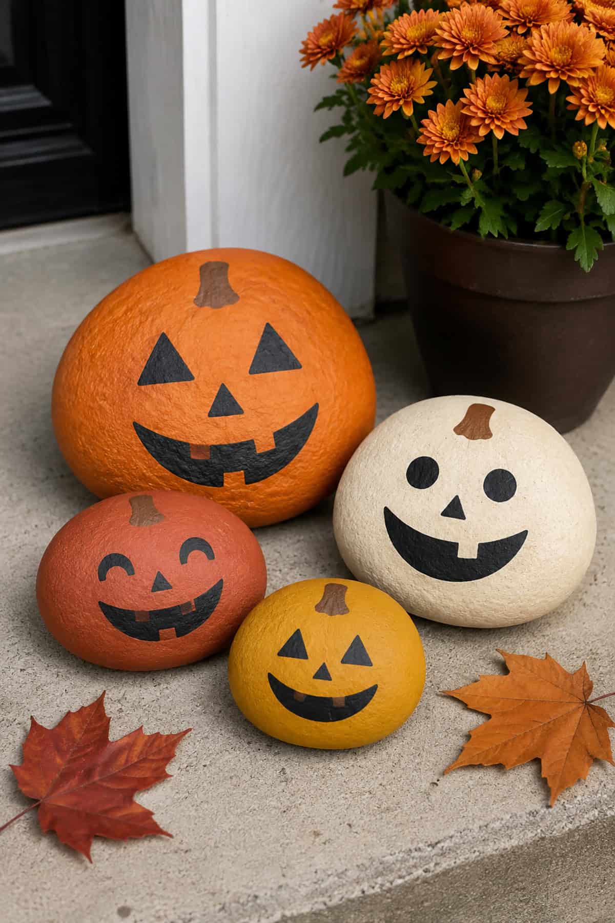 Jack O’ Lantern Painted Rocks