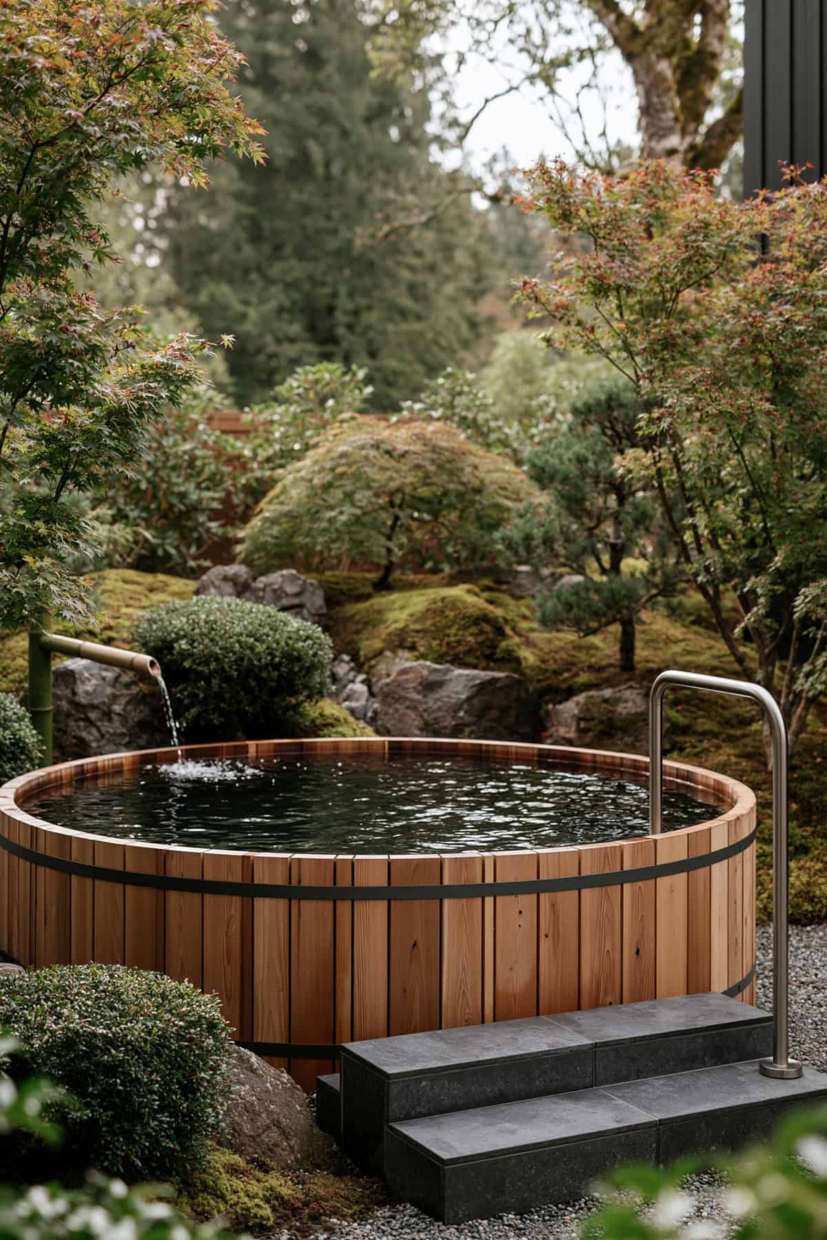 Japanese Inspired Cedar Soaking Pool