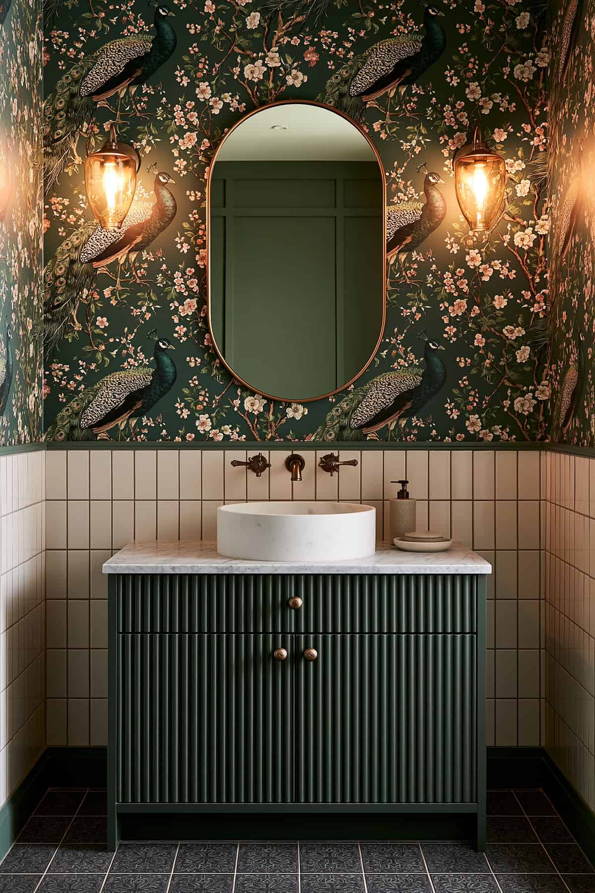 Jewel Toned Peacock Bathroom