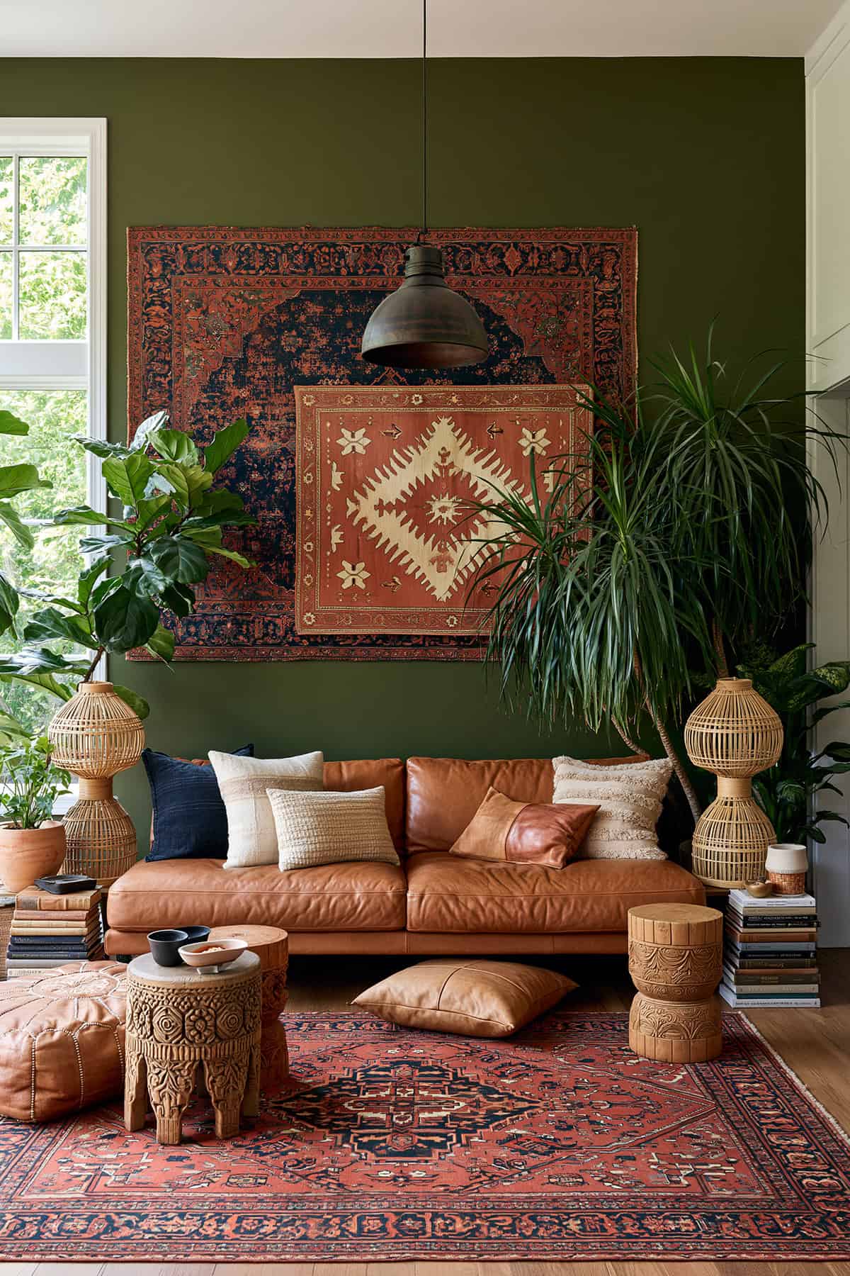 Layered Vintage Rug Wall