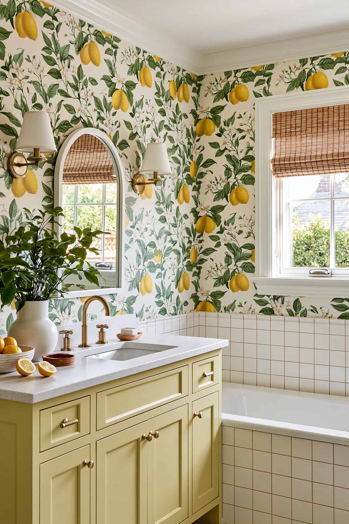 Lemon Print Bathroom