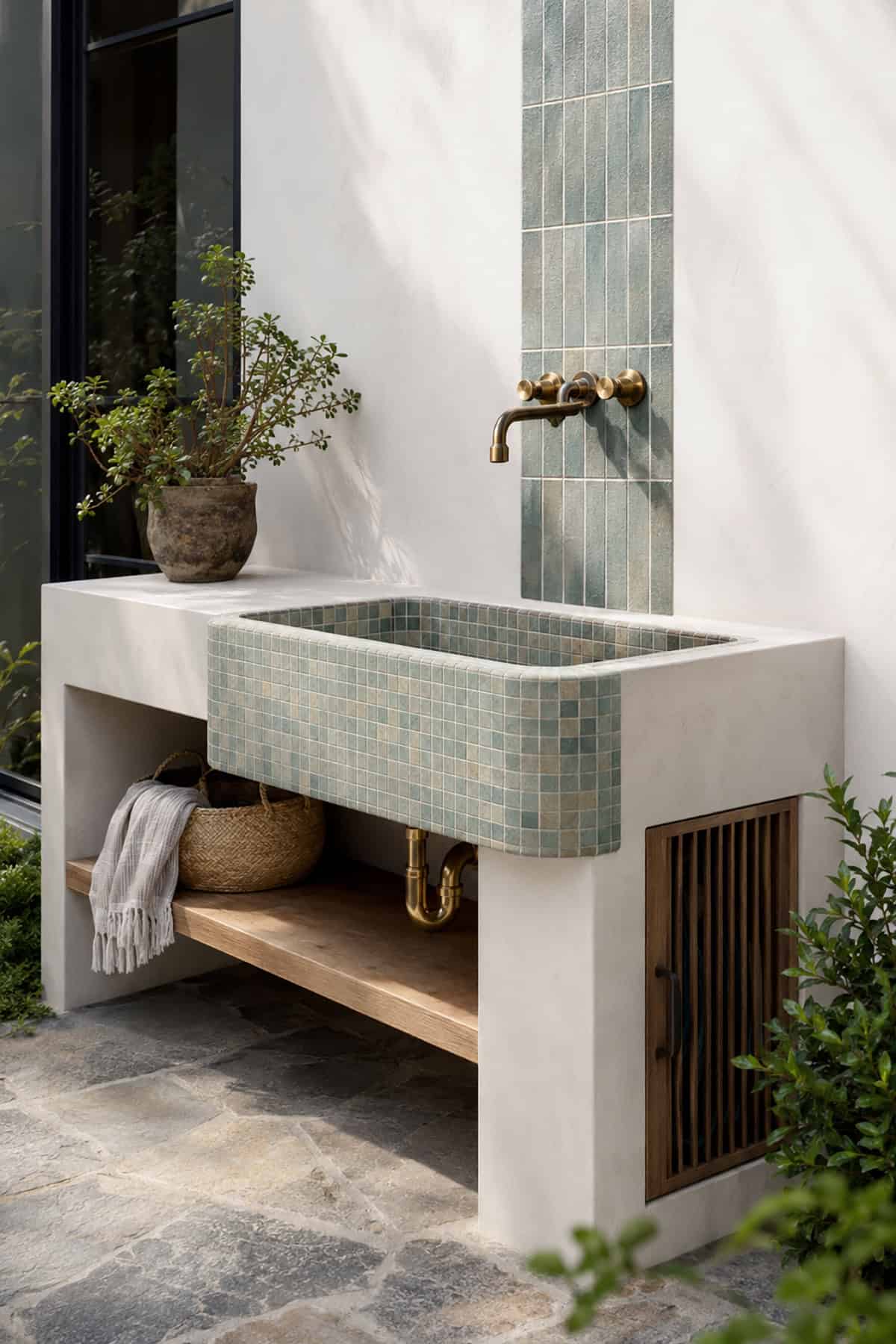 Modern Mosaic Utility Sink