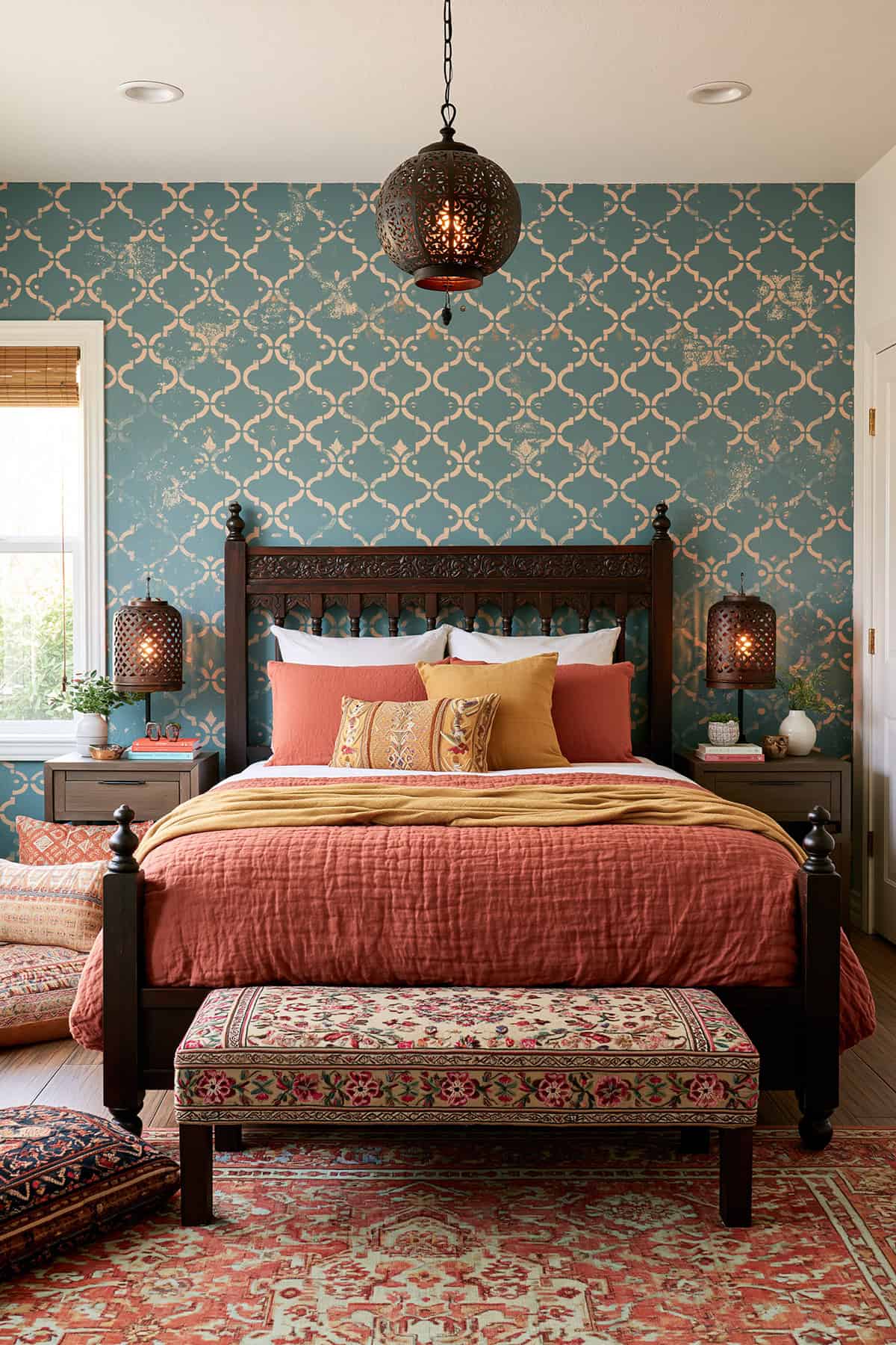 Moroccan Stencil Accent Wall