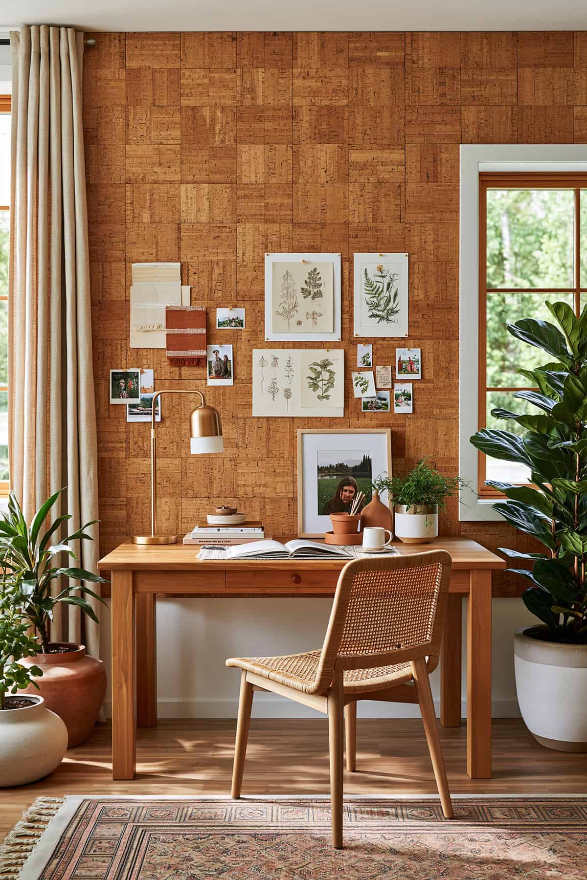 Natural Cork Accent Wall