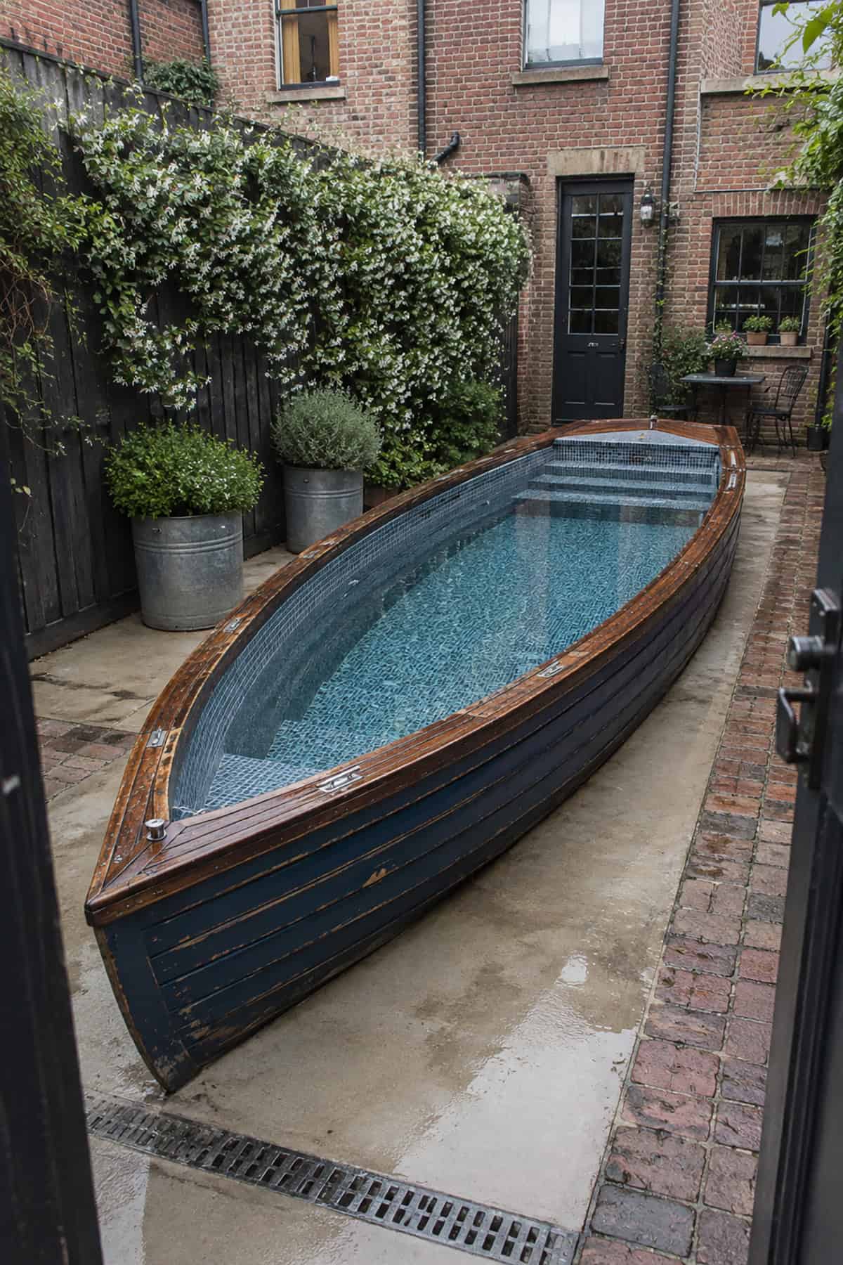 Navy Boat Pool In An Urban Courtyard