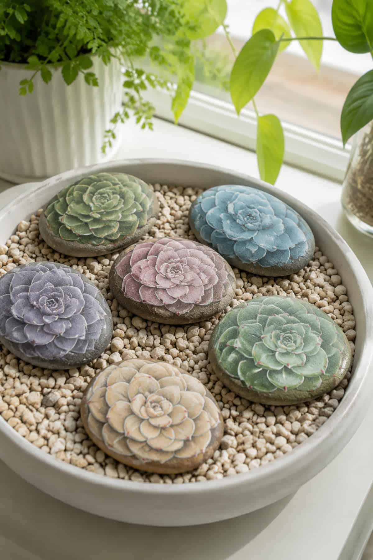 Painted Rock Succulents