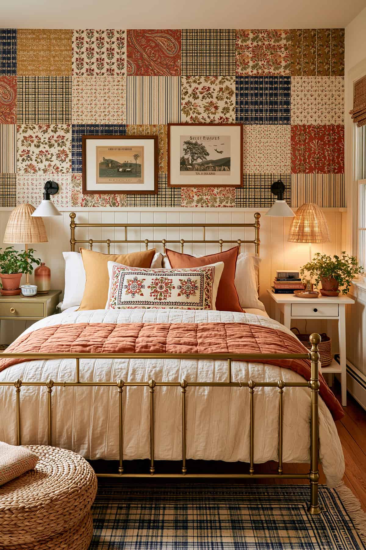 Patchwork Wallpaper Accent Wall