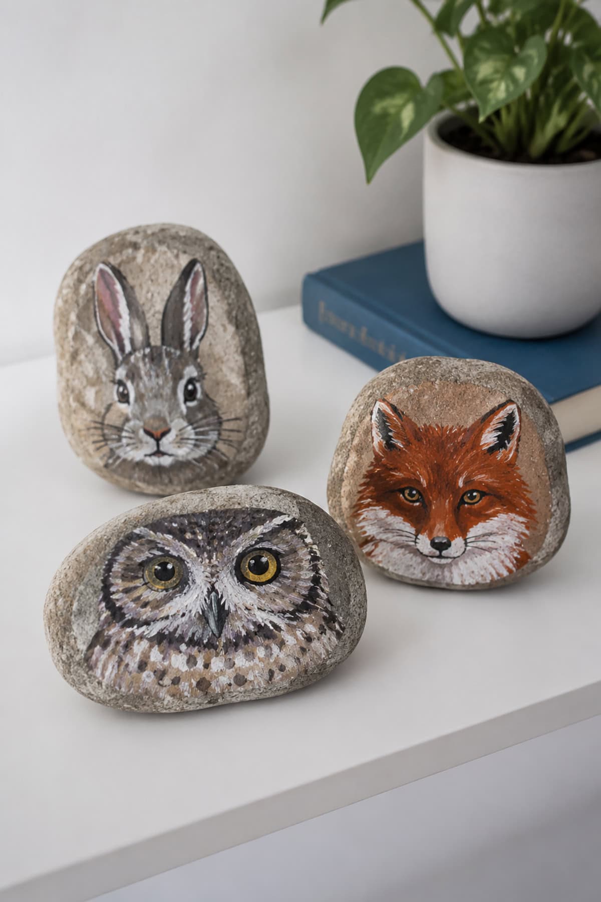 Realistic Animal Portrait Rocks
