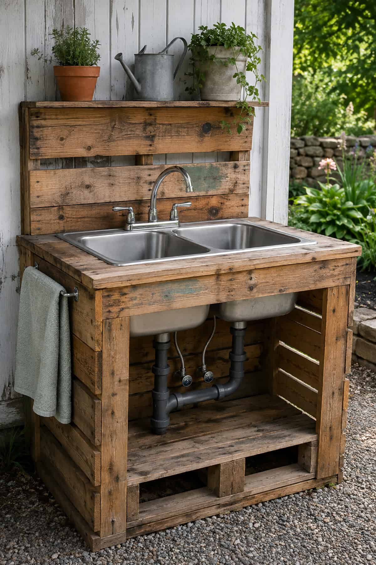 Reclaimed Pallet Potting Sink