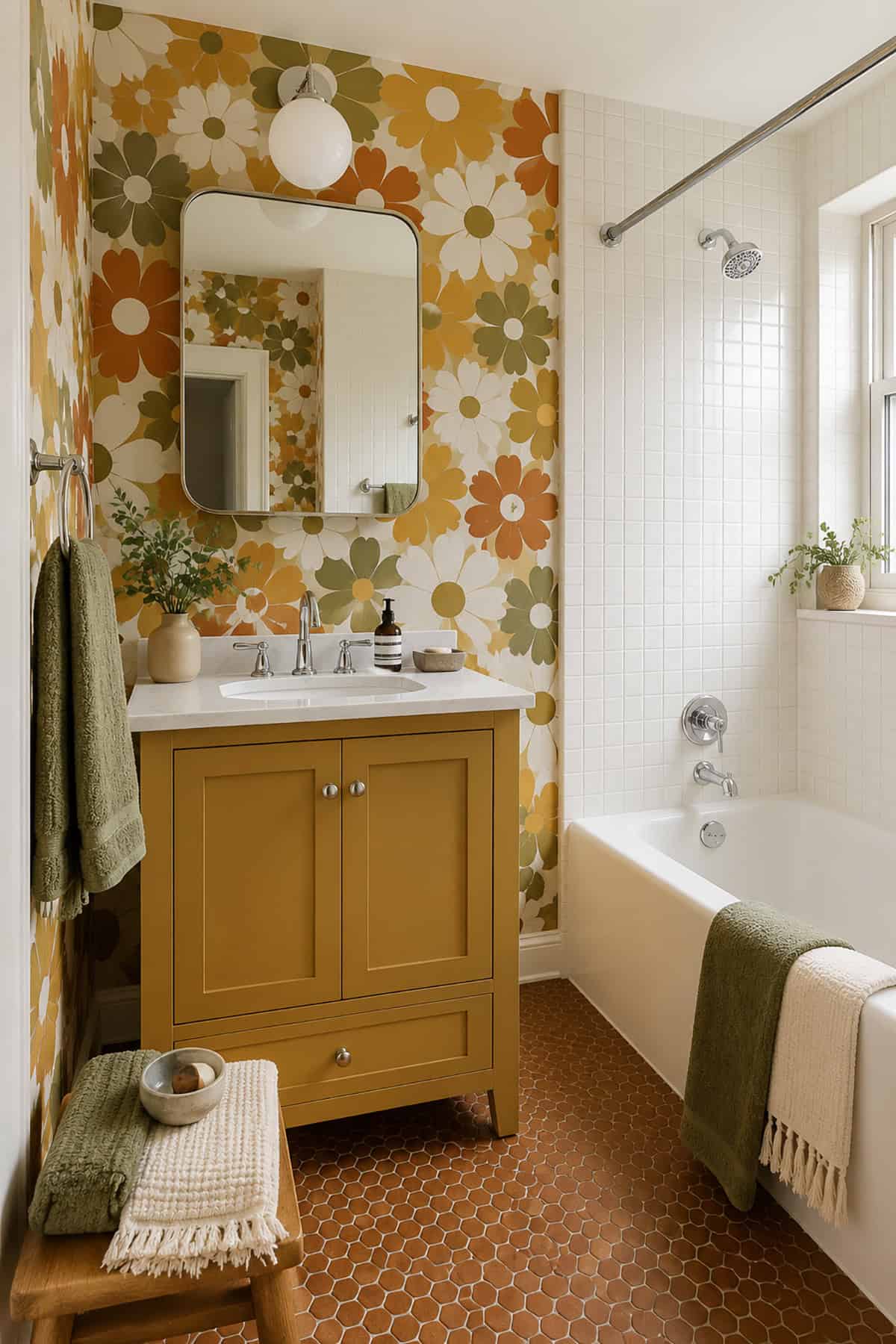 Retro Daisy Bathroom