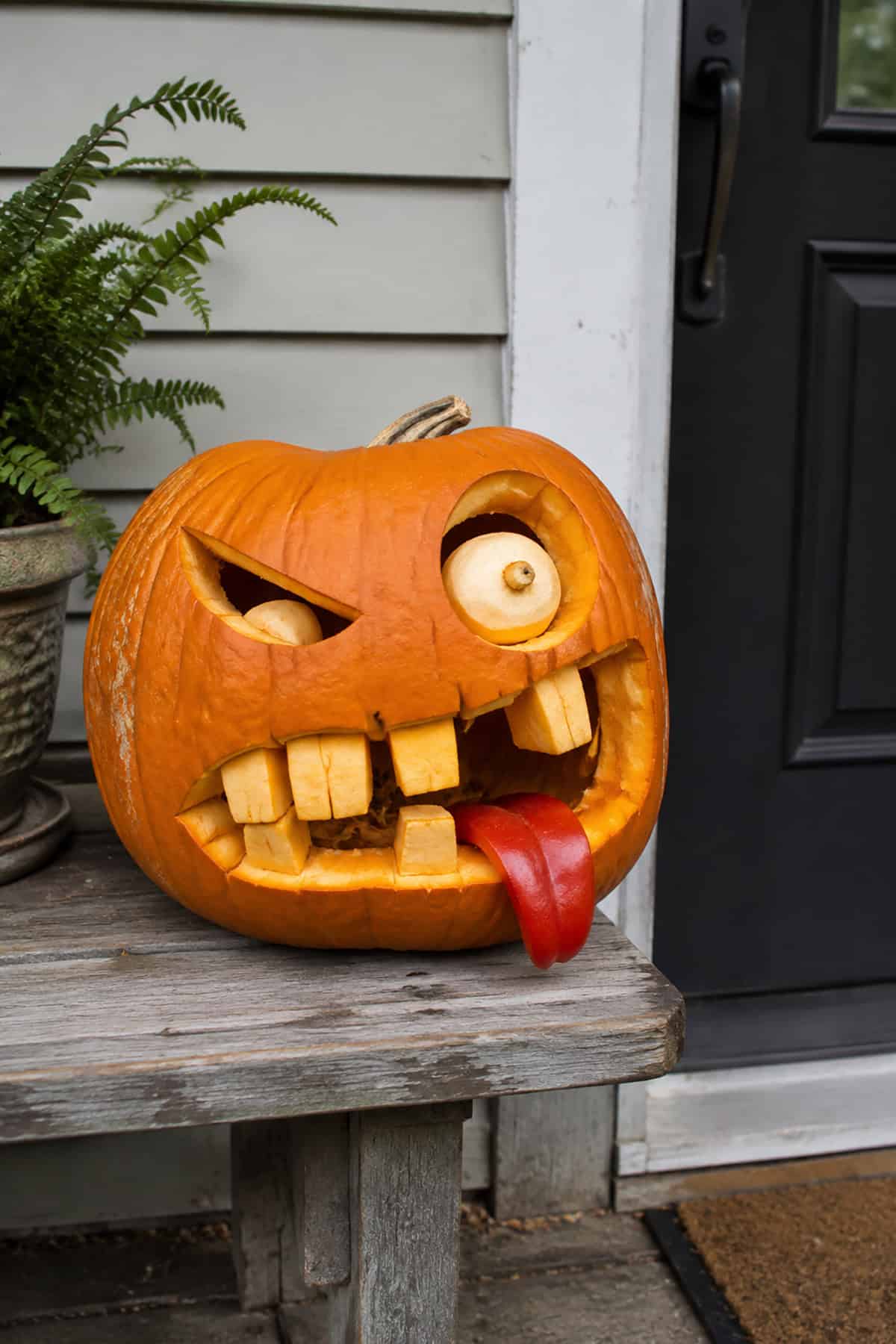 Silly Tongue Out Pumpkin Carving