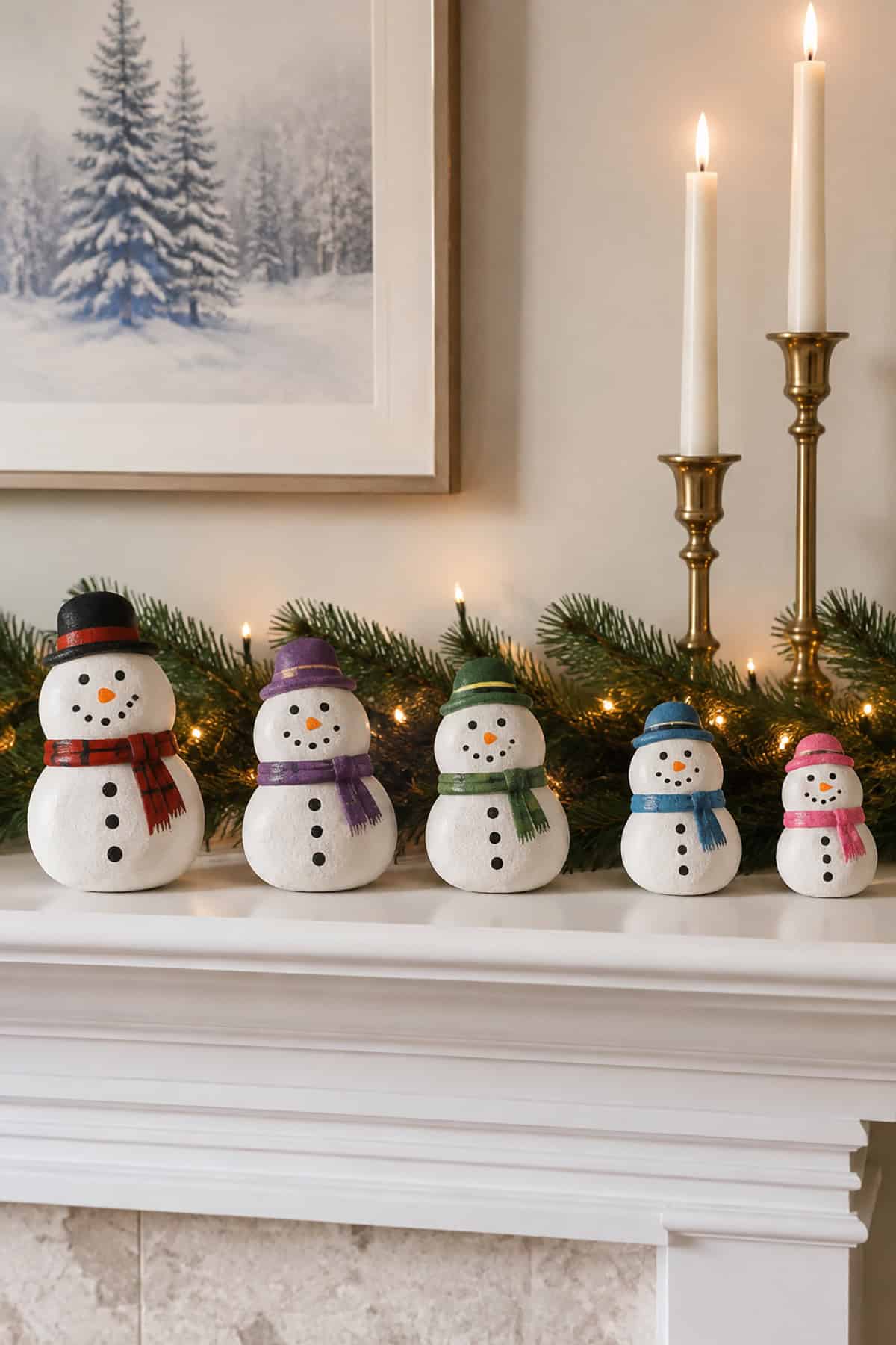 Snowman Family Stones