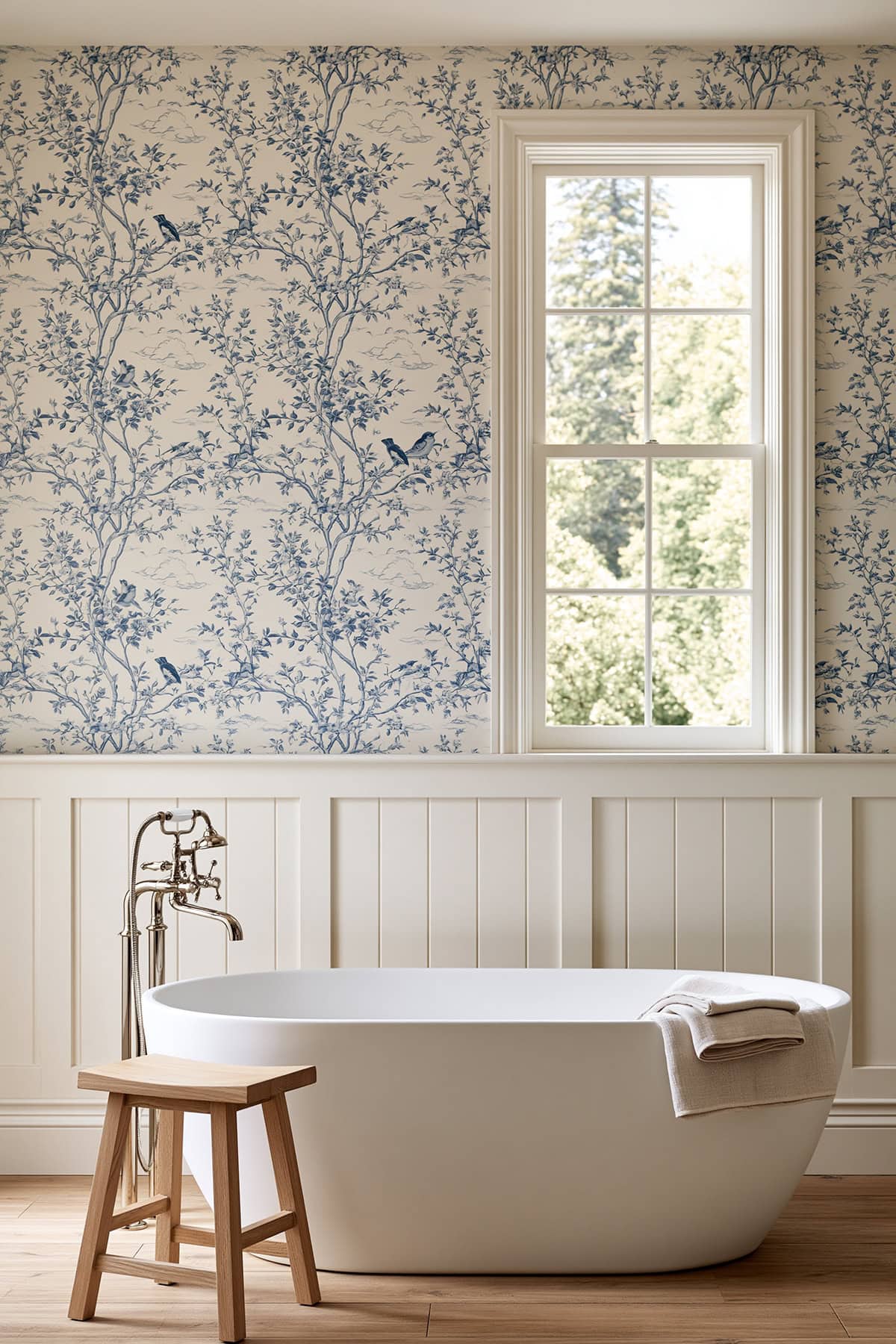 Soft Blue Chinoiserie Bathroom