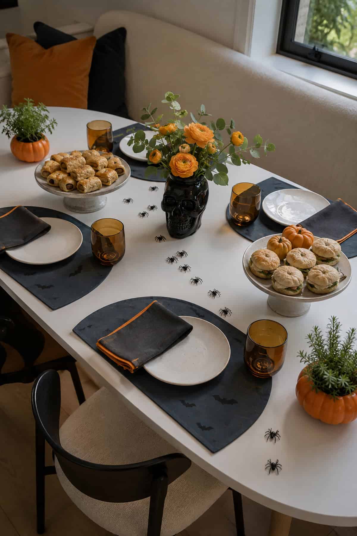 Spider Trail Halloween Snack Table