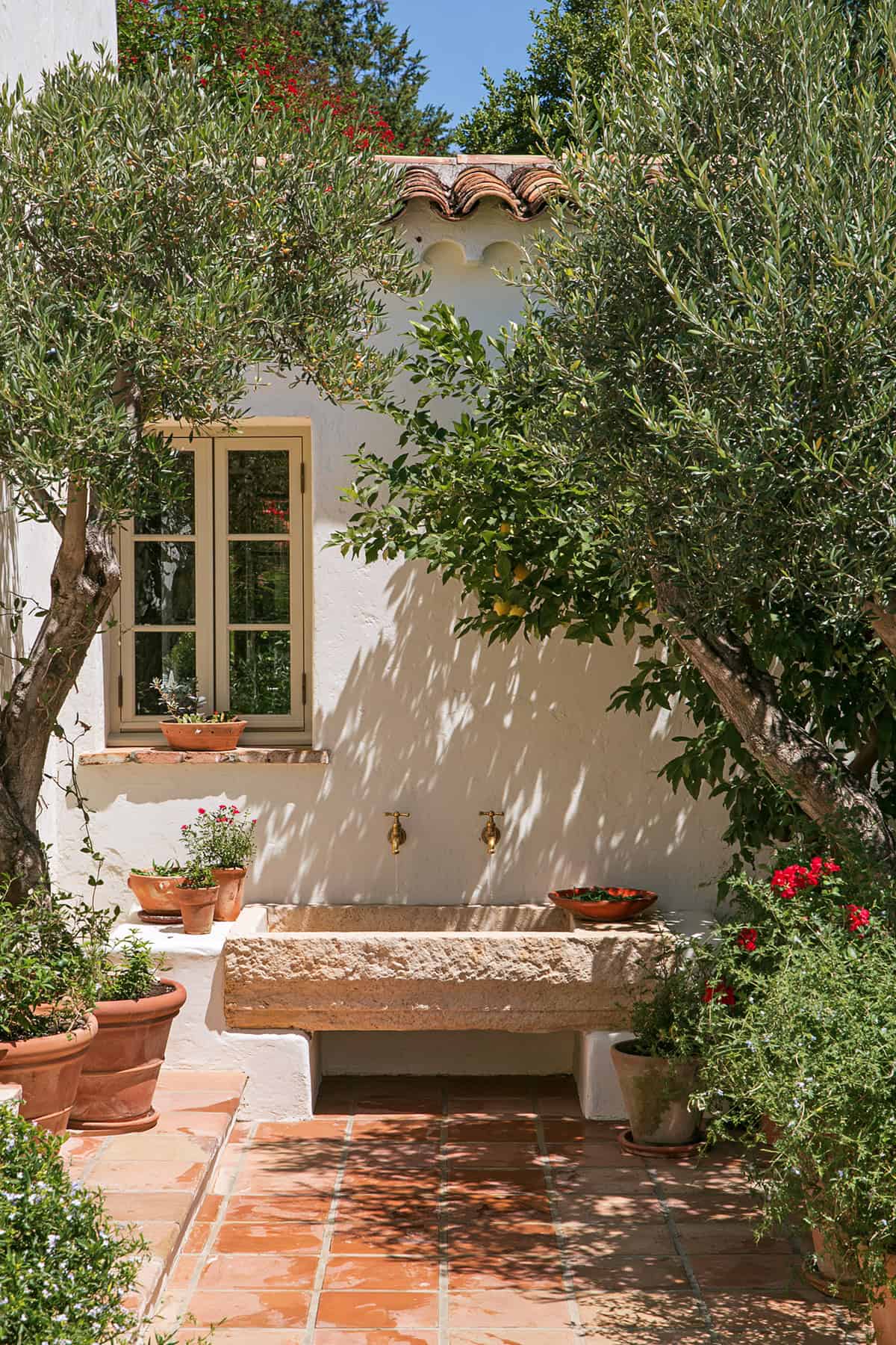 Stone Watering Trough Sink For A Courtyard